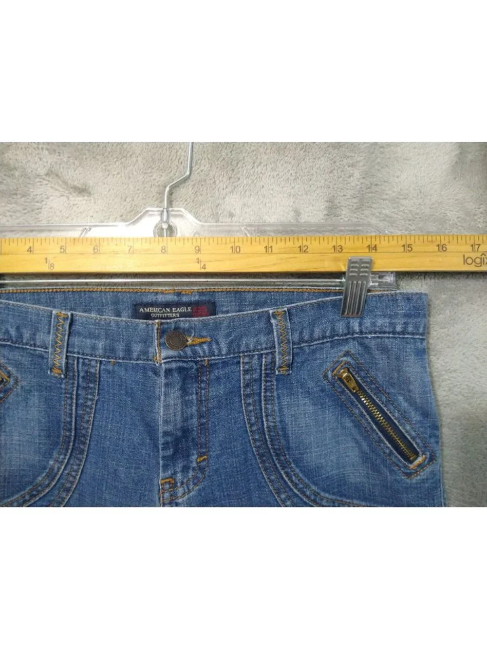 American Eagle Jeans Womens 8 Blue Denim Flare Vintage Y2K Mid Rise Stretch
